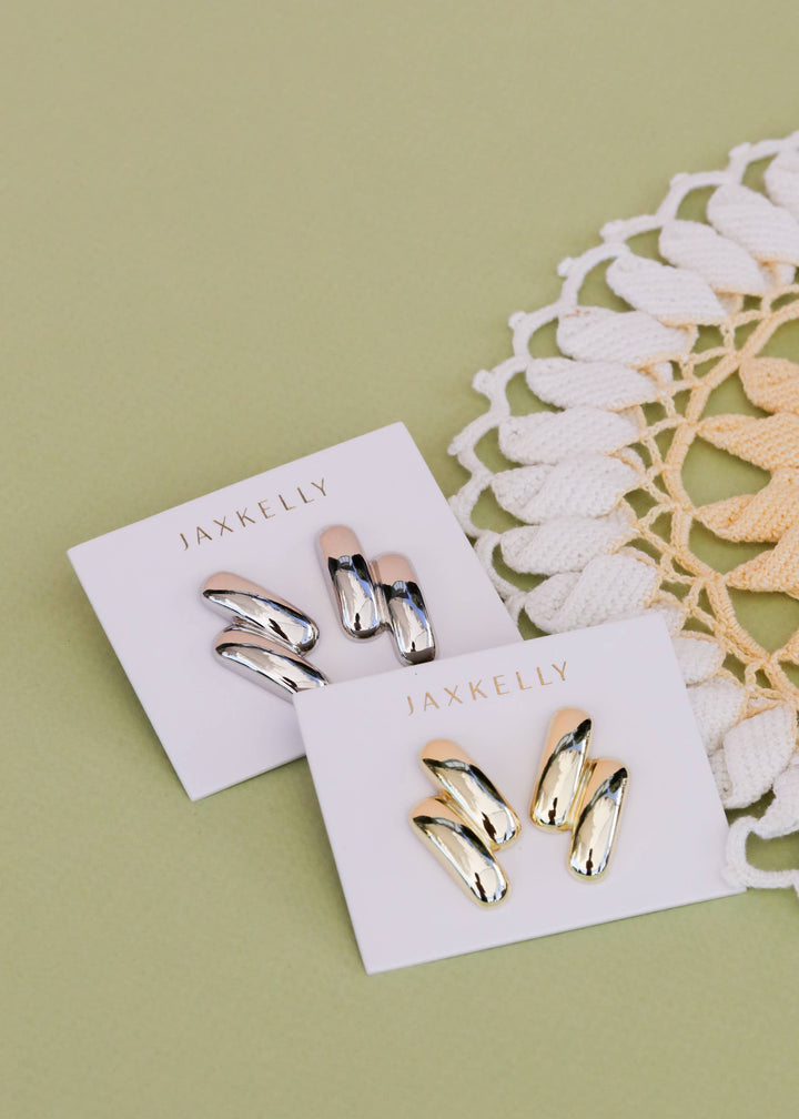 JaxKelly - Gold Double Bold Bar Earring
