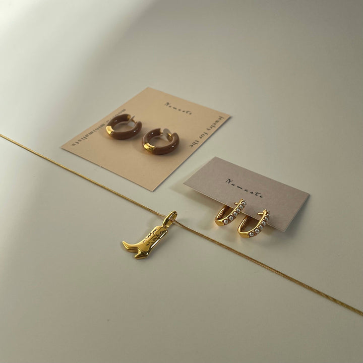 Namaste Jewelry - Rectangle Pearl Earrings