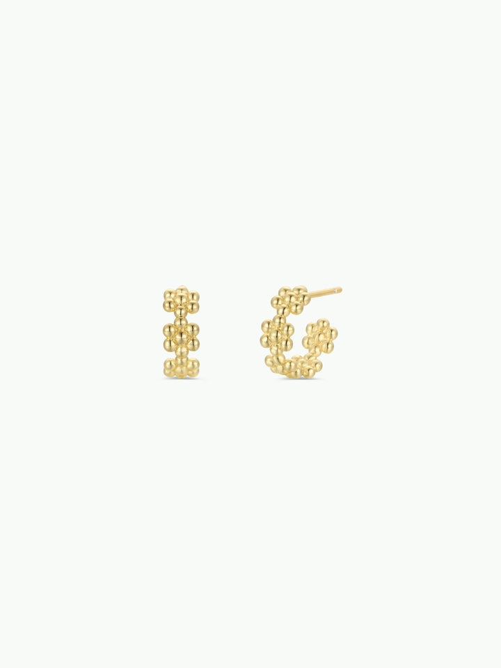 JaxKelly - Petite Flower Hoop Earrings - 18k Gold Plated