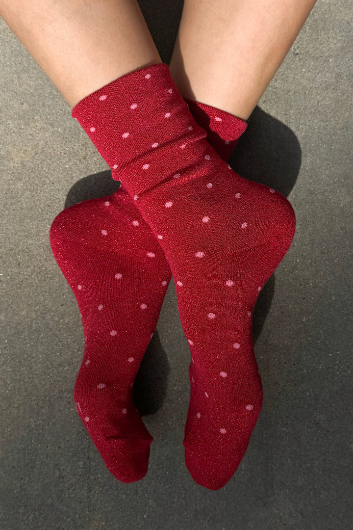 Le Bon Shoppe - Lurex Patterned Sneaker Socks