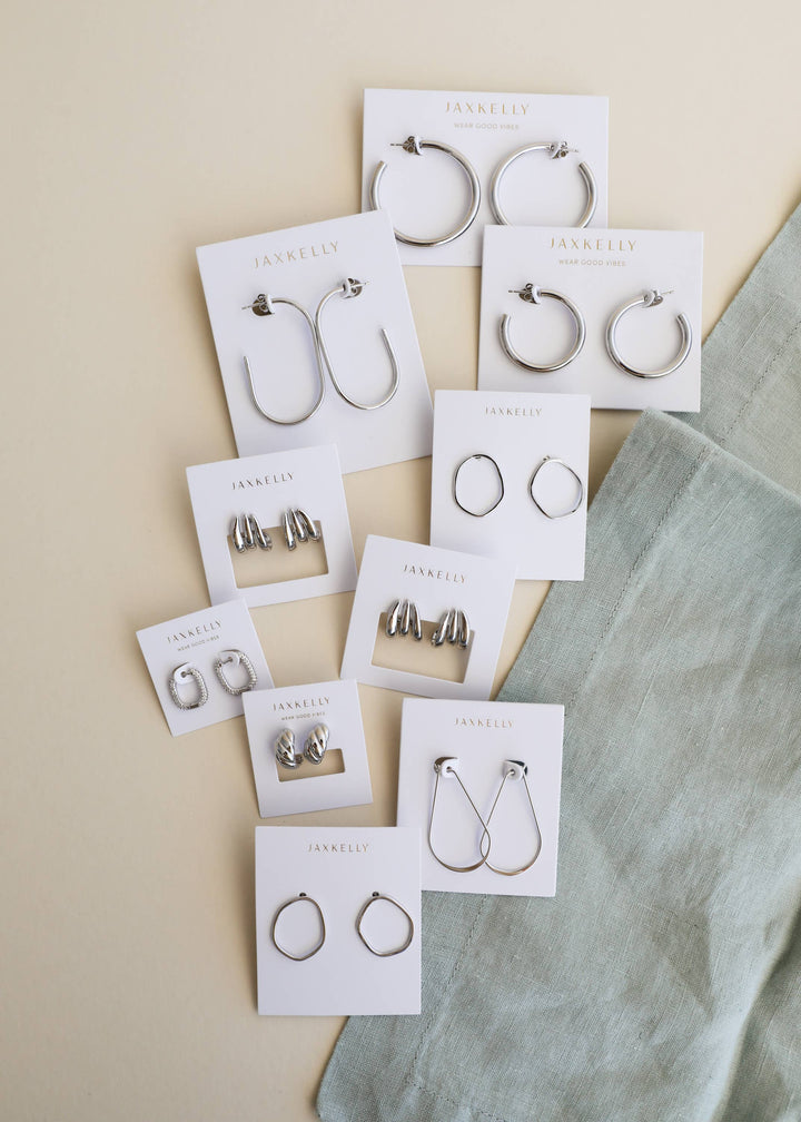 JaxKelly - Silver Large Open Hoop