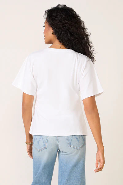 Sanctuary Shirred Waist Dolman Tee - White
