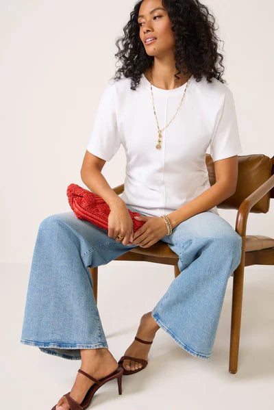 Sanctuary Shirred Waist Dolman Tee - White