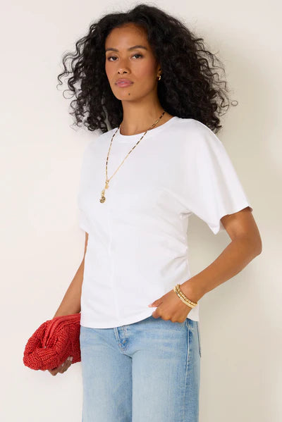 Sanctuary Shirred Waist Dolman Tee - White