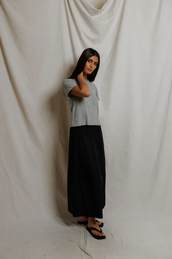 PERFECTWHITETEE Minka Poplin A-Line Skirt With Pockets