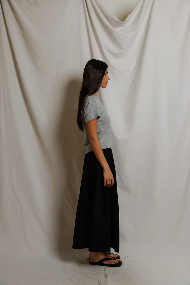 PERFECTWHITETEE Minka Poplin A-Line Skirt With Pockets