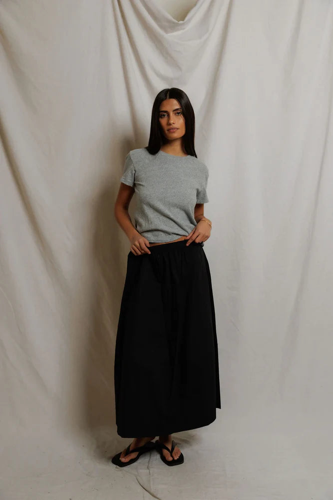 PERFECTWHITETEE Minka Poplin A-Line Skirt With Pockets
