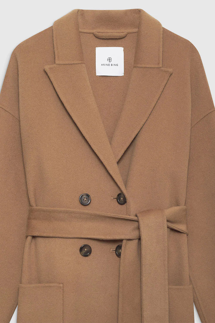 Anine Bing Dylan Coat Camel Cashmere