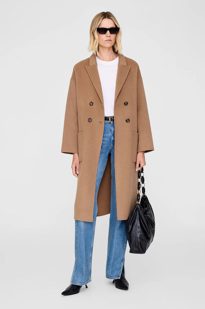 Anine Bing Dylan Coat Camel Cashmere