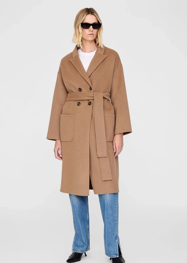 Anine Bing Dylan Coat Camel Cashmere