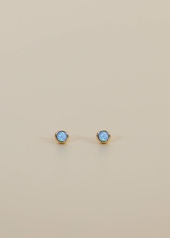 JaxKelly - Simple Stud - Fire Opal- Gold Earrings