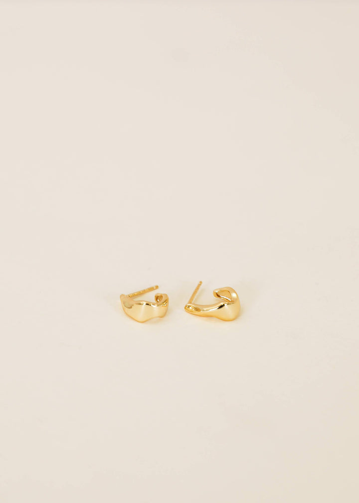 JaxKelly - Small Ripple Gold Hoop Earrings