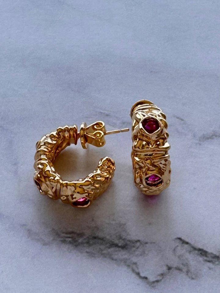 Jessica Matrasko Jewelry - Elizabeth Textured Mini Hoop Earrings