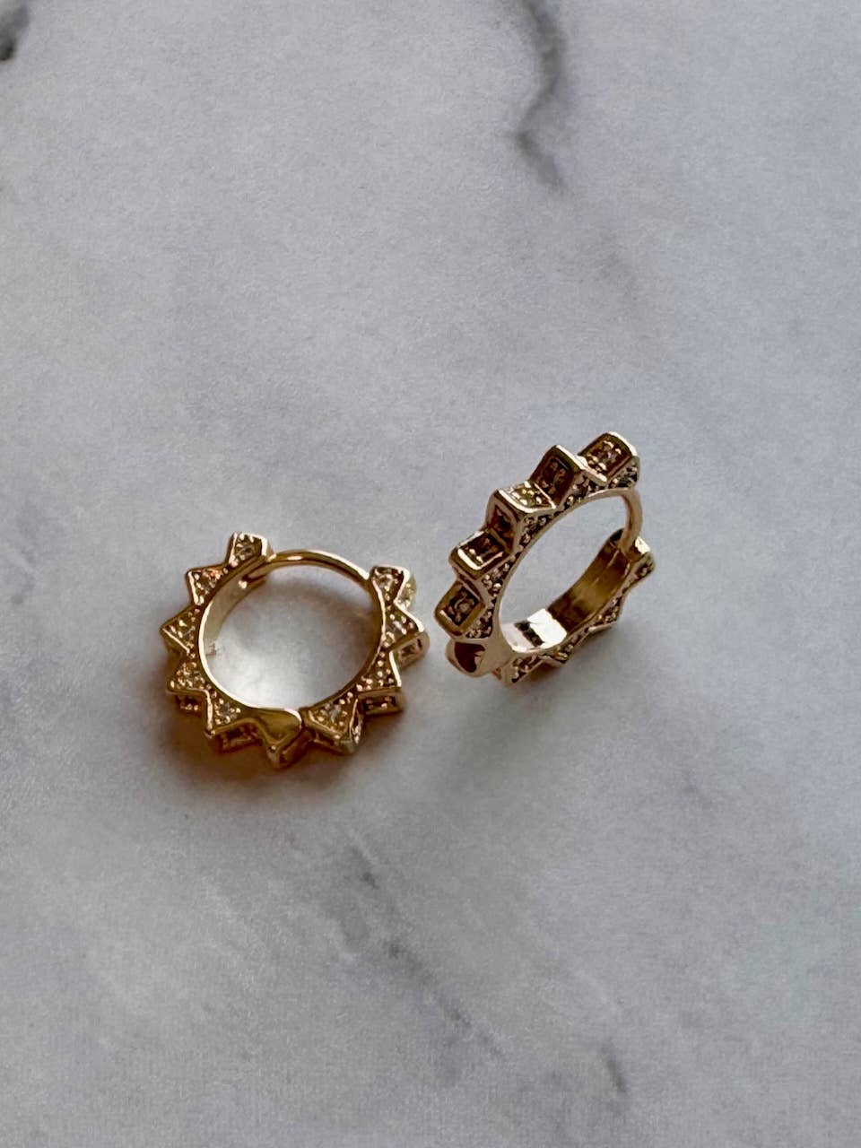 Jessica Matrasko Jewelry - Mekanna Sunburst CZ Huggies
