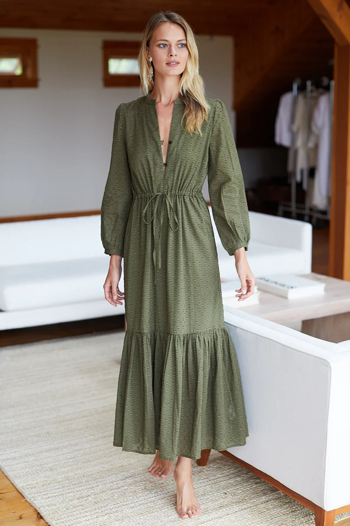 Emerson Fry Frances 3 Dress Moss Swiss Dot