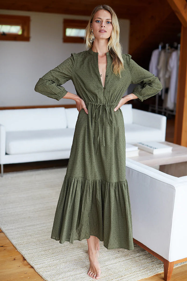 Emerson Fry Frances 3 Dress Moss Swiss Dot