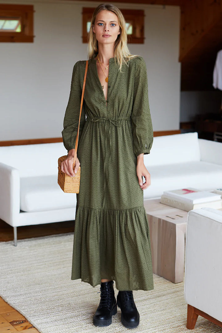 Emerson Fry Frances 3 Dress Moss Swiss Dot