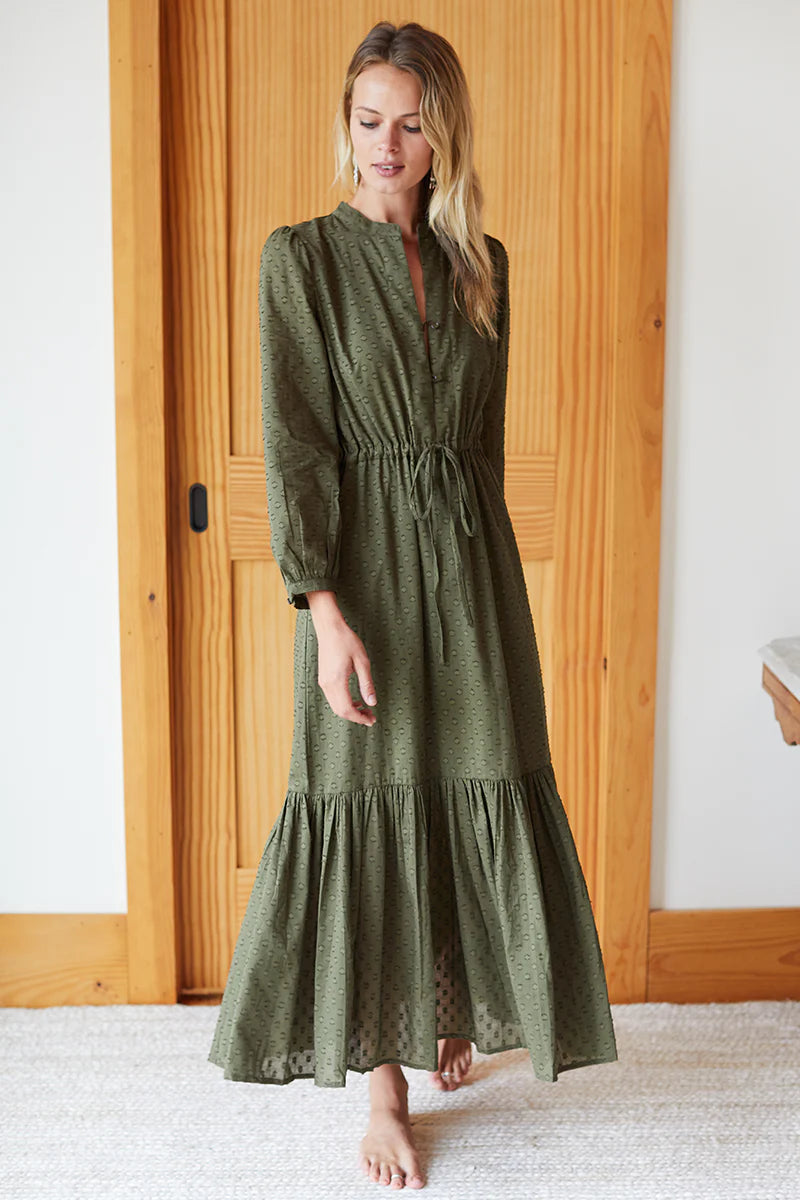 Emerson Fry Frances 3 Dress Moss Swiss Dot
