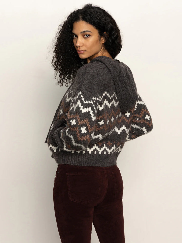 Sanctuary Fair Isle Zip Sweater Hoodie