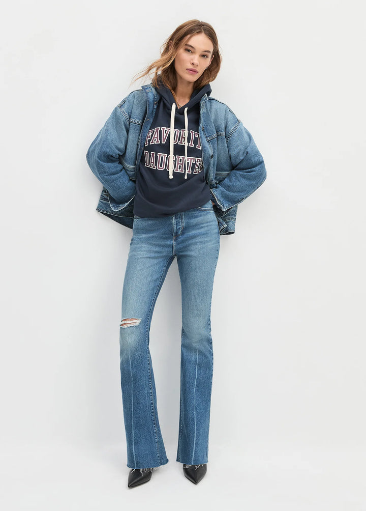 Favorite Daughter Collegiate Hoodie - Navy & Burgandy