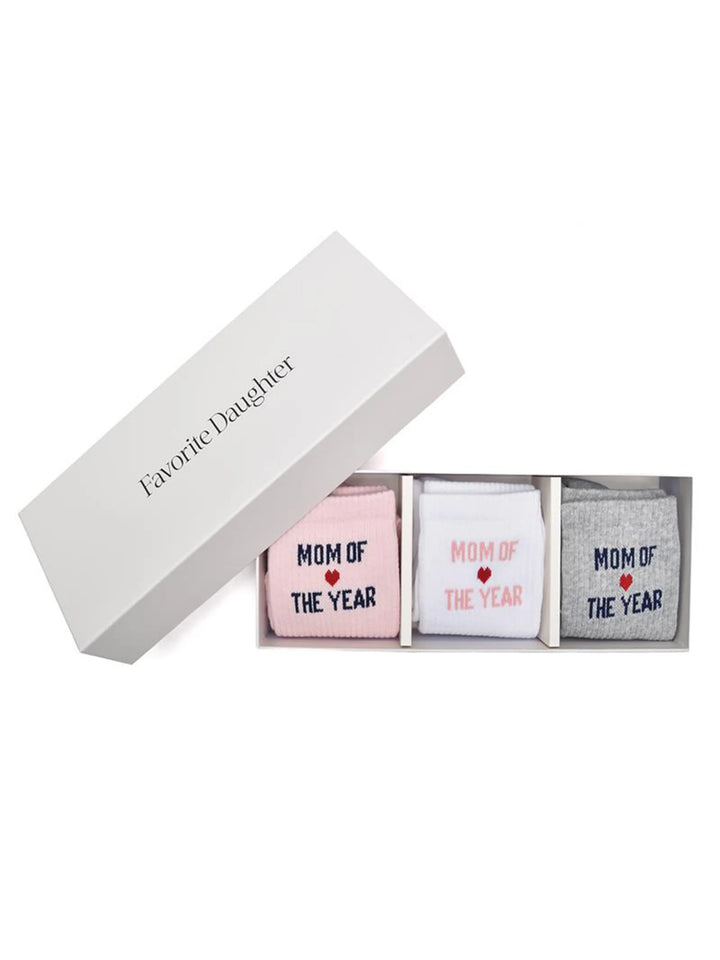 Favorite Daughter THE MOM OF THE YEAR HEART SOCK BOX SET
