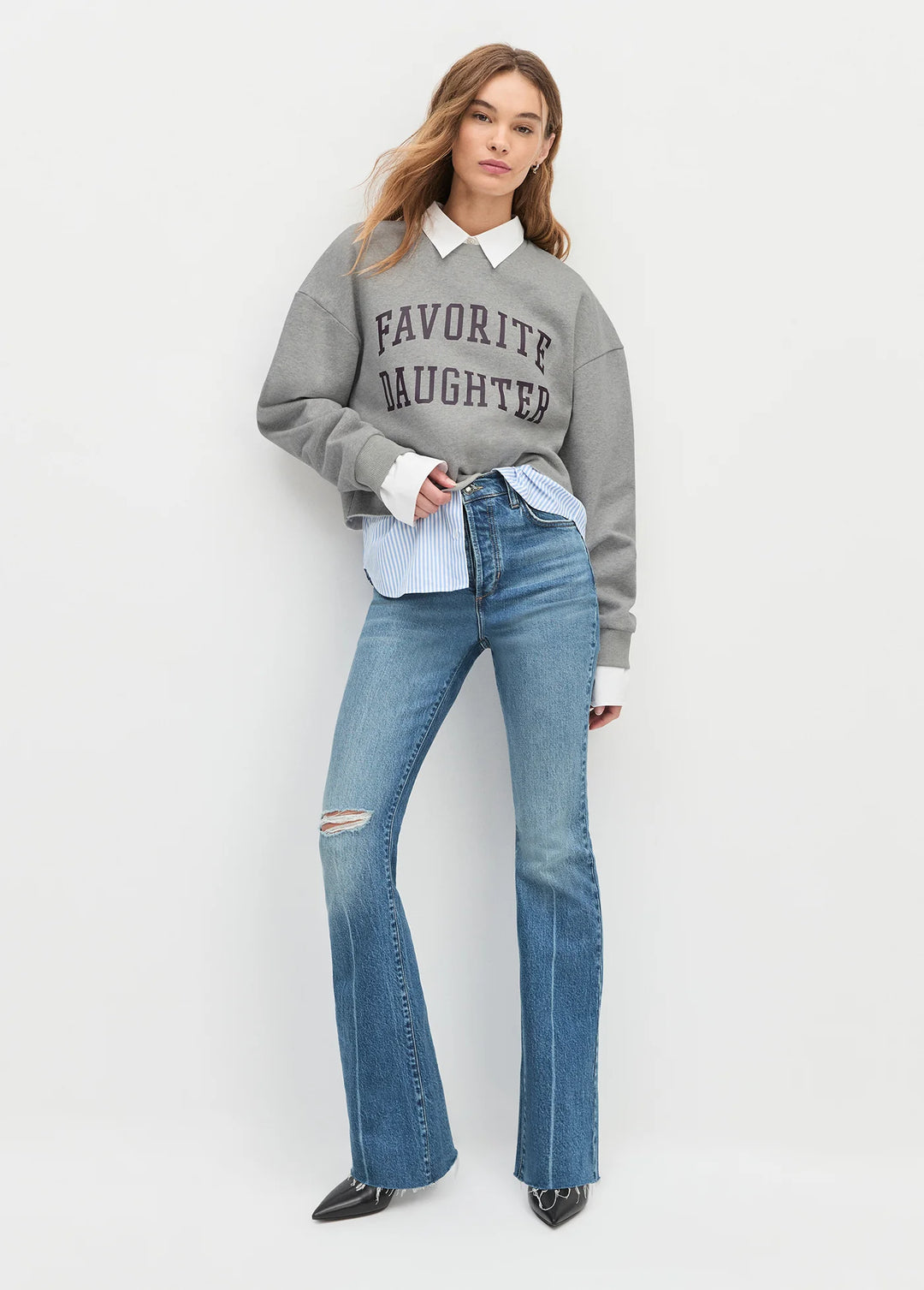 Favorite Daughter The Cropped Collegiate Sweatshirt