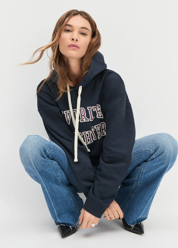 Favorite Daughter Collegiate Hoodie - Navy & Burgandy
