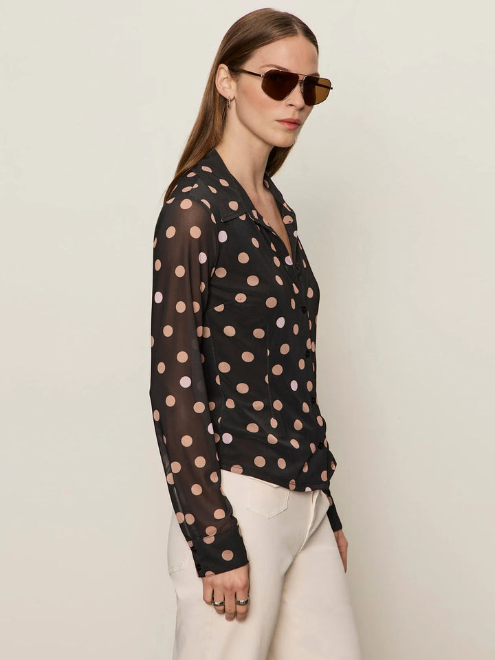 Sanctuary Fitted Mesh Button Down