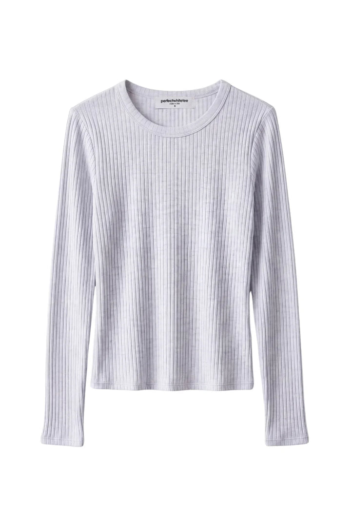 Perfectwhitetee Flora Long Sleeve Rib Tee
