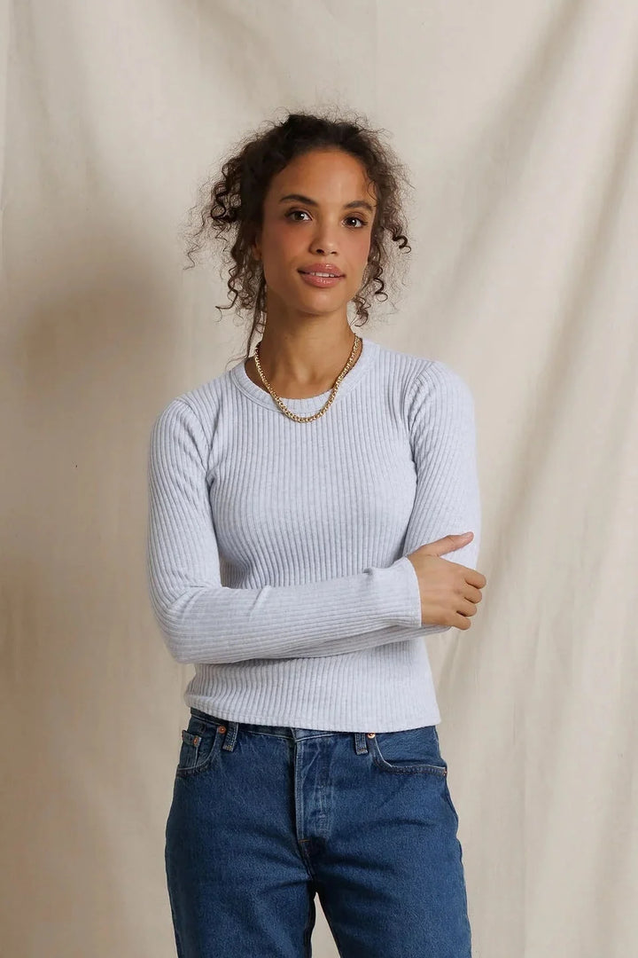 Perfectwhitetee Flora Long Sleeve Rib Tee