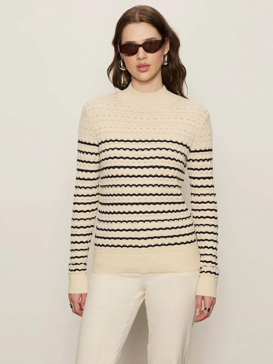 Sanctuary Forever Striped Mock Neck Sweater