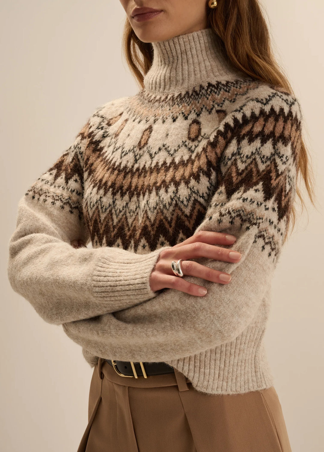 Favorite Daughter Chalet Turtle Neck Fair Isle Sweater