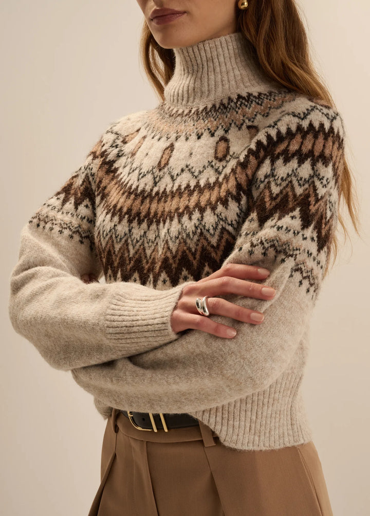 Favorite Daughter Chalet Turtle Neck Fair Isle Sweater