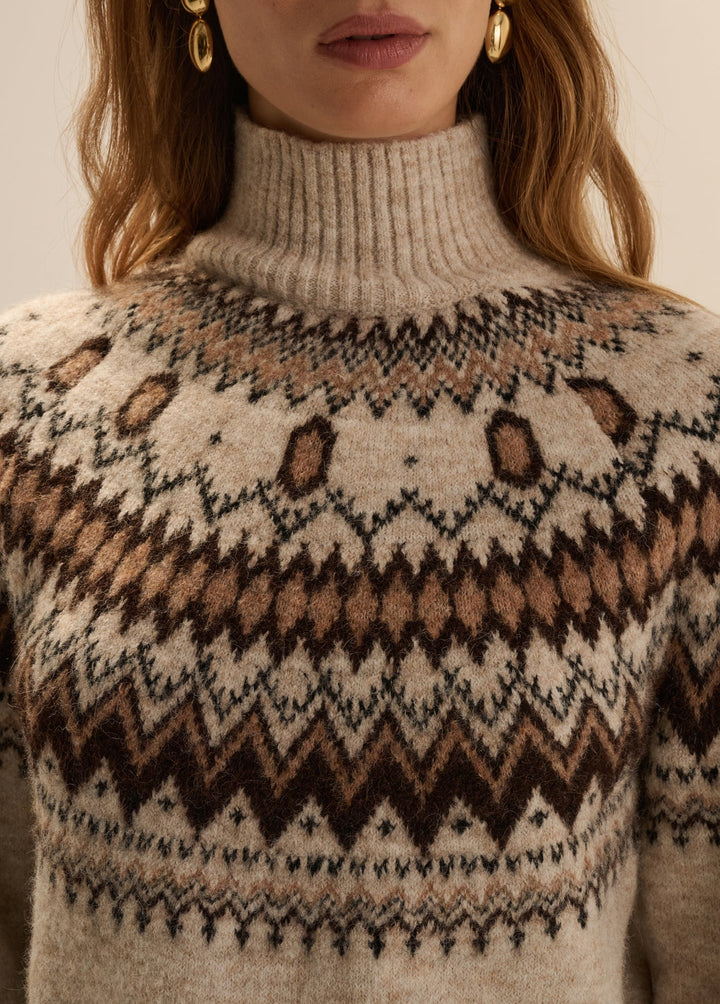 Favorite Daughter Chalet Turtle Neck Fair Isle Sweater