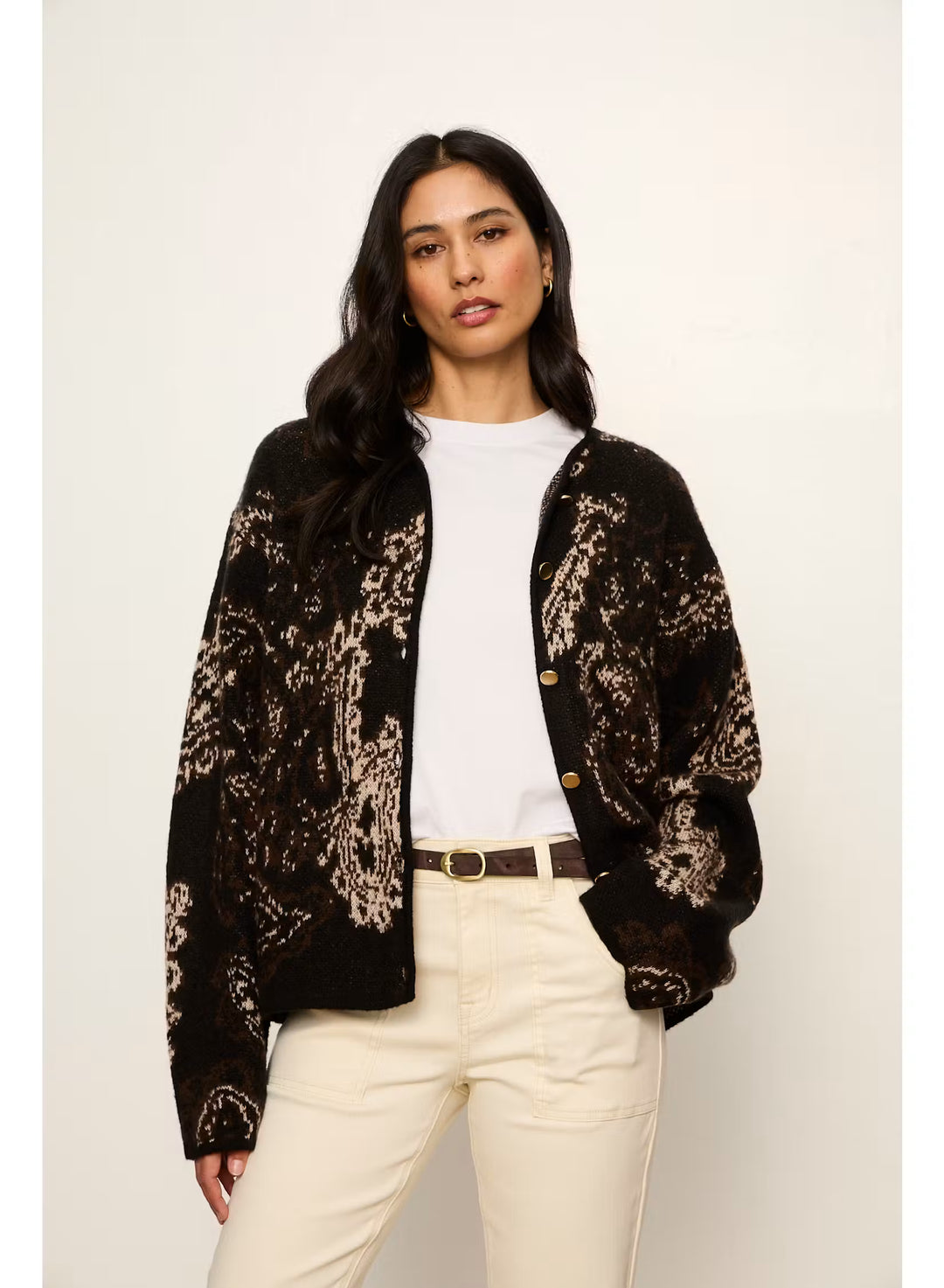 Sanctuary JACQUARD KNIT JACKET - Black Paisley