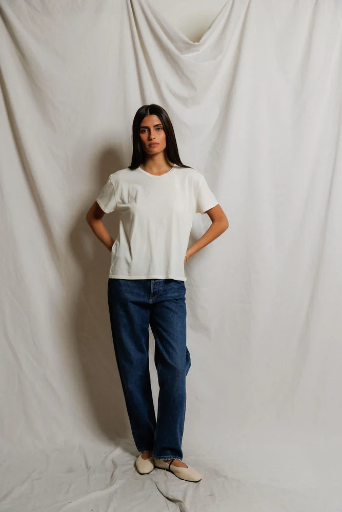 PERFECTWHITETEE Harley Cotton Boxy Crewneck Tee