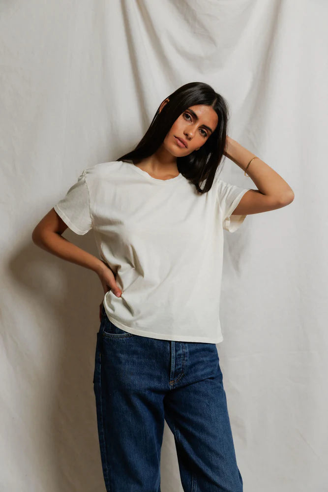 PERFECTWHITETEE Harley Cotton Boxy Crewneck Tee