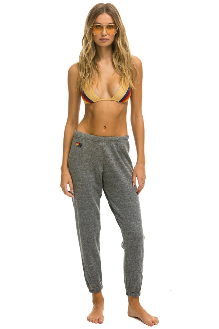 Aviator Nation 4 HEART STITCH SWEATPANTS - Heather Grey