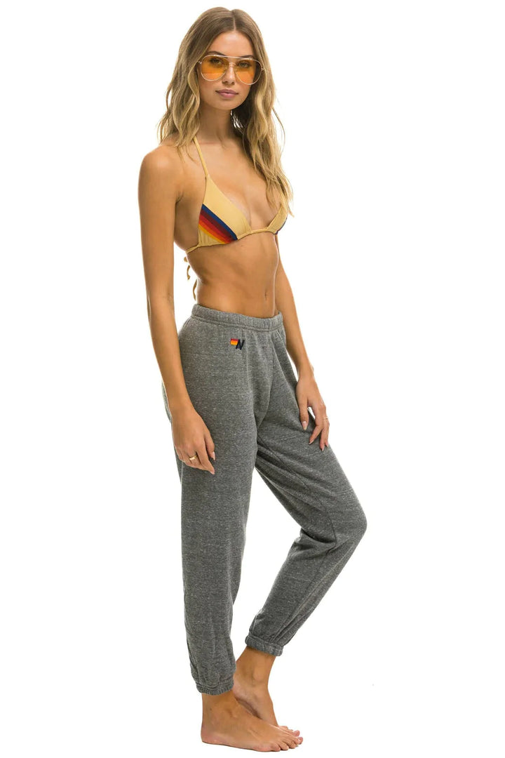 Aviator Nation 4 HEART STITCH SWEATPANTS - Heather Grey