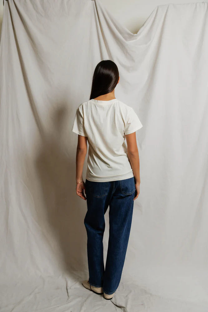 PERFECTWHITETEE Hendrix Cotton Boxy V Neck Tee