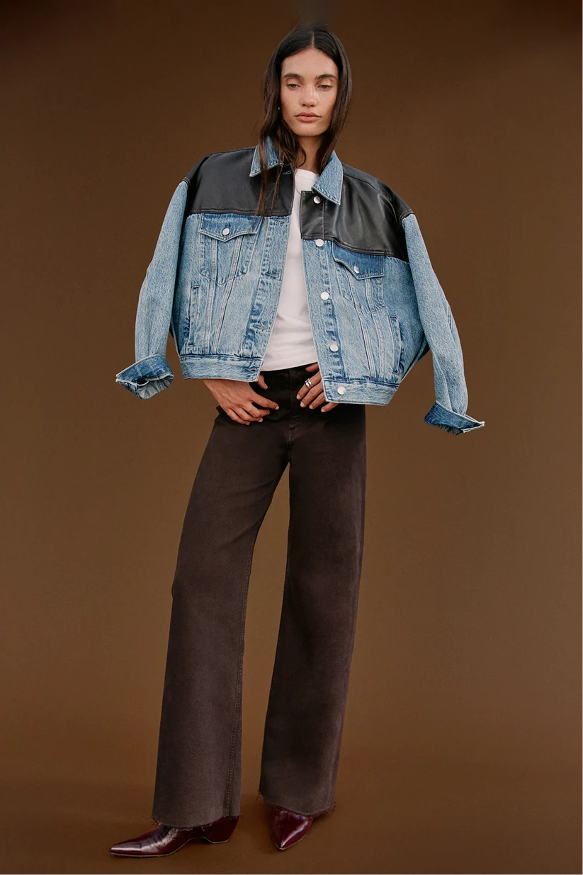 Pistola Penny High Rise Wide Leg Jean - Mocha