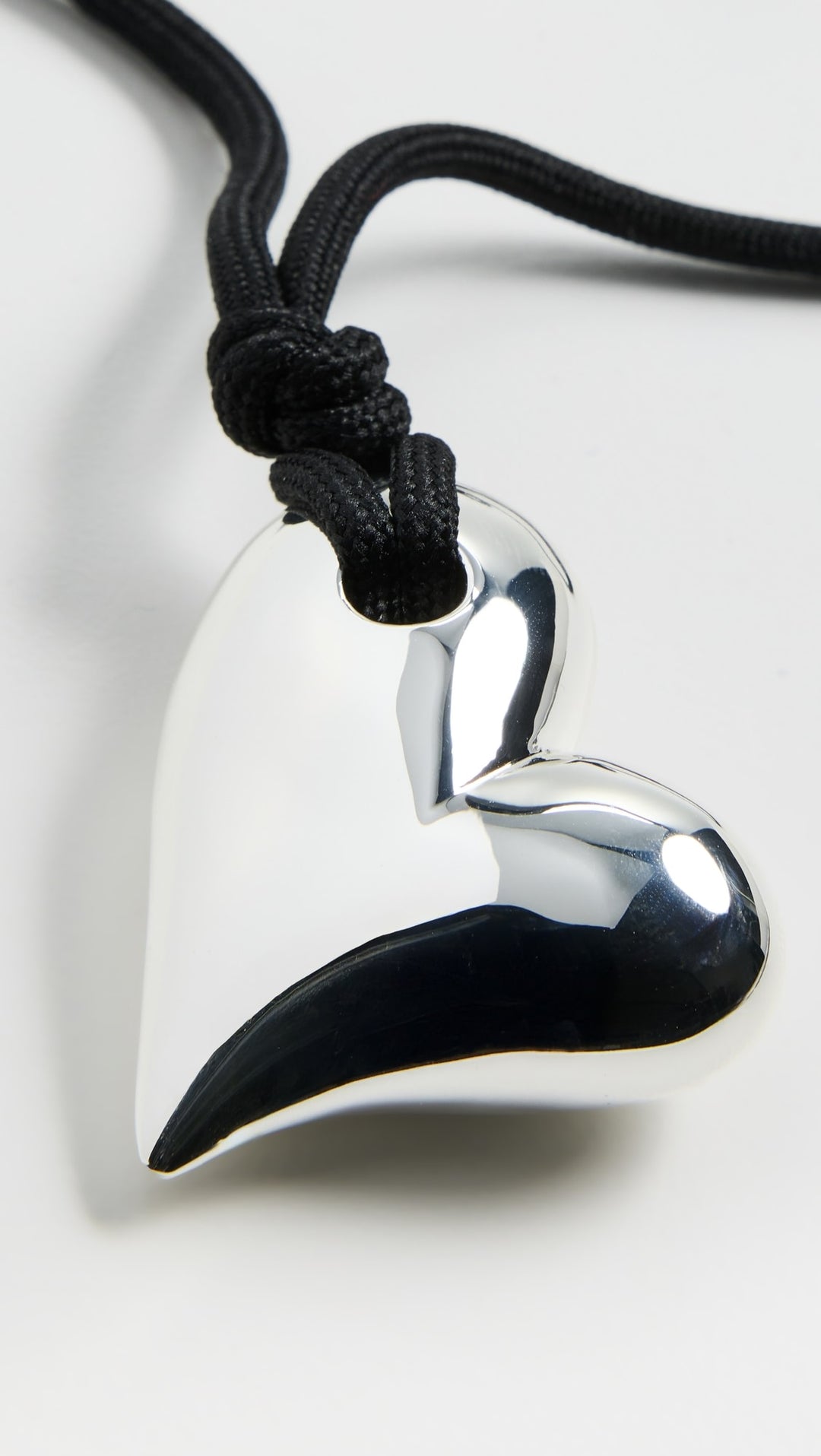 Jenny Bird Art Heart On A String Necklace Silver/Black