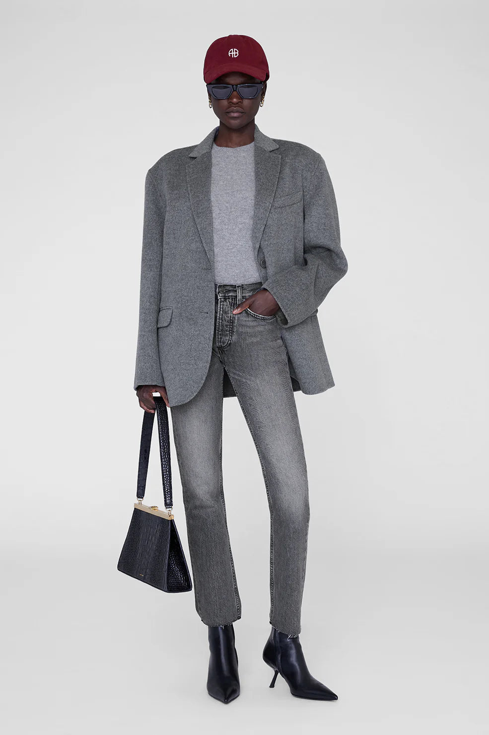 Anine Bing Jeremy Baseball Cap Cabernet