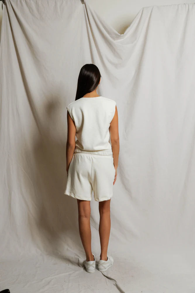PERFECTWHITETEE Joy French Terry Scoop Tank -Bright Ivory