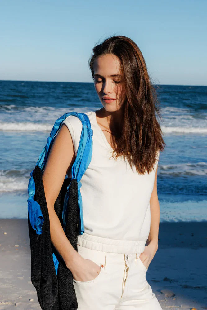PERFECTWHITETEE Joy French Terry Scoop Tank -Bright Ivory