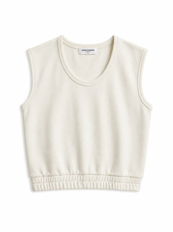PERFECTWHITETEE Joy French Terry Scoop Tank -Bright Ivory