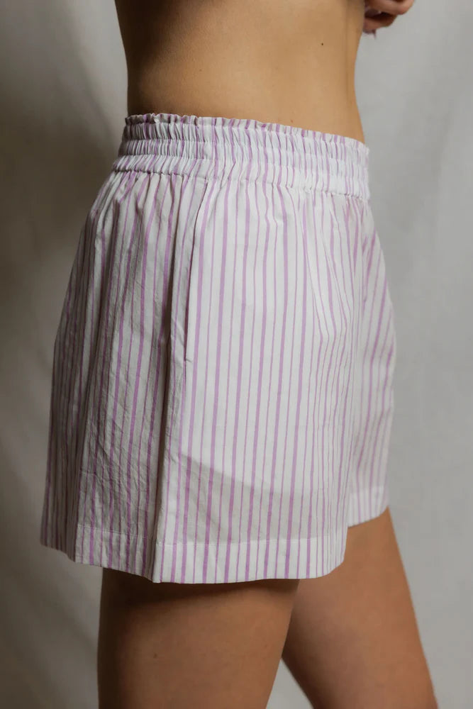 perfectwhitetee Julie Poplin Linen Shorts