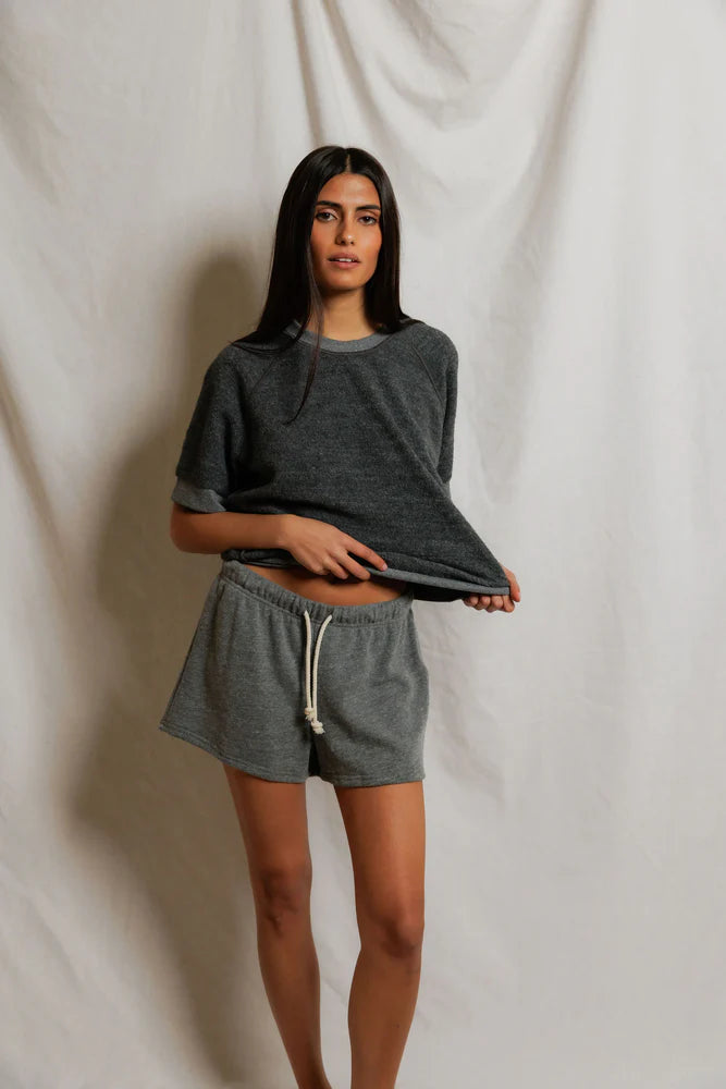 perfectwhitetee Layla Short - Dark Heather Grey