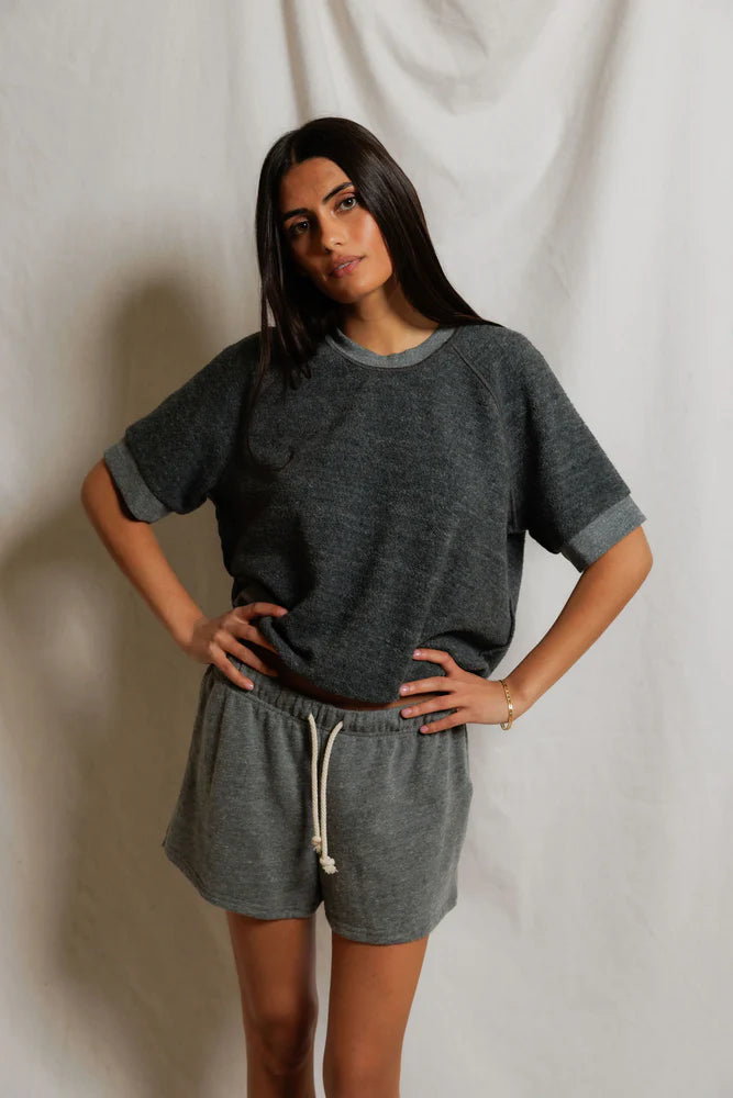 perfectwhitetee Layla Short - Dark Heather Grey