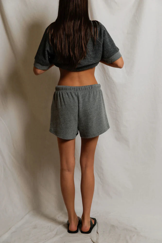 perfectwhitetee Layla Short - Dark Heather Grey